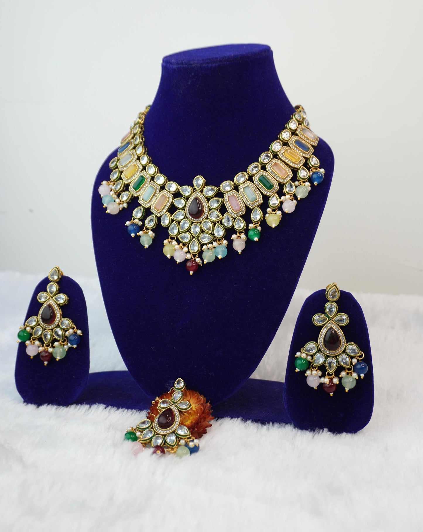 Kundan Necklace Set K043