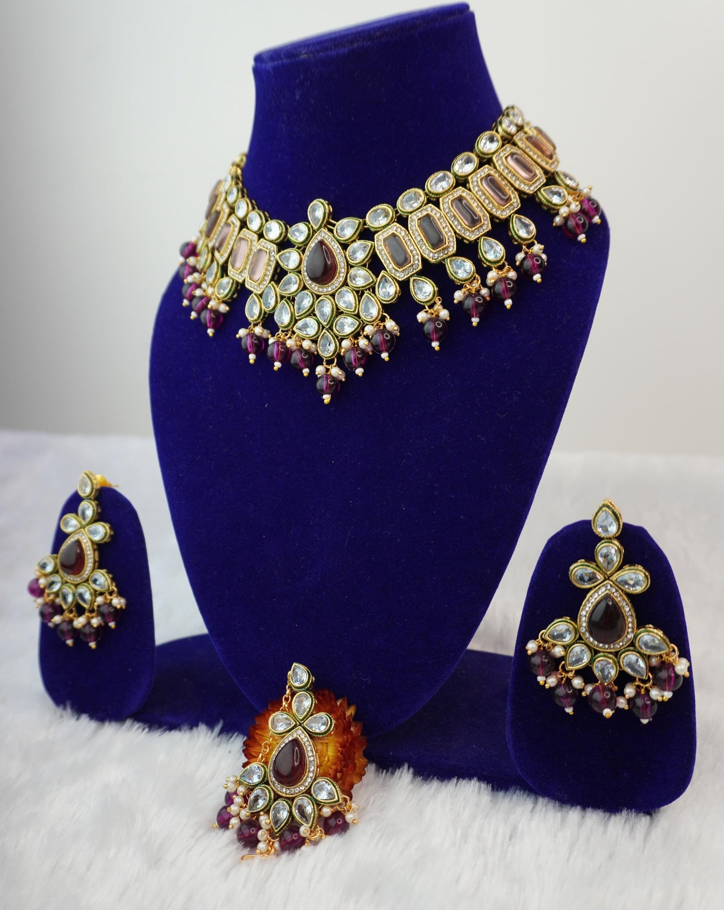 Kundan Necklace Set K043