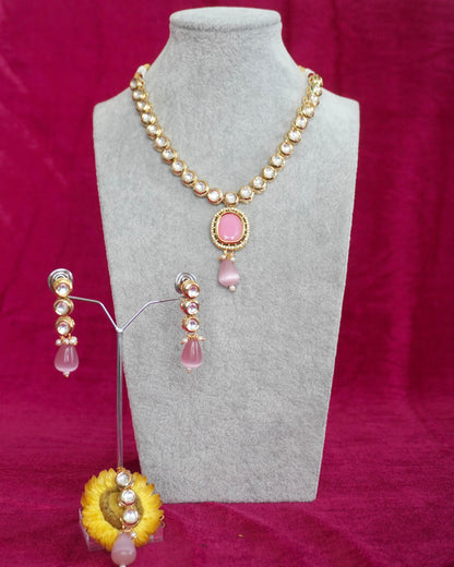 Pendant Kundan Necklace Set K072