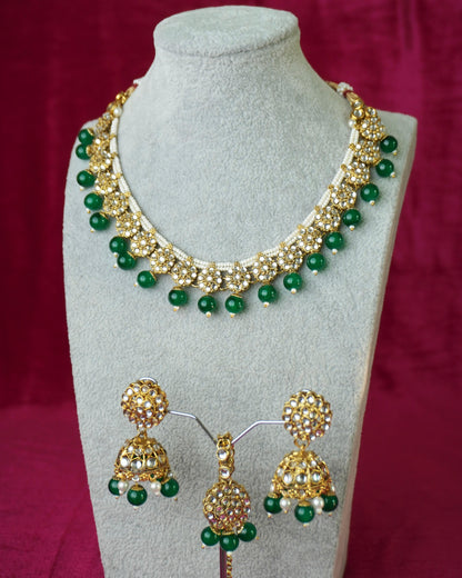 Green Kundan Necklace Set