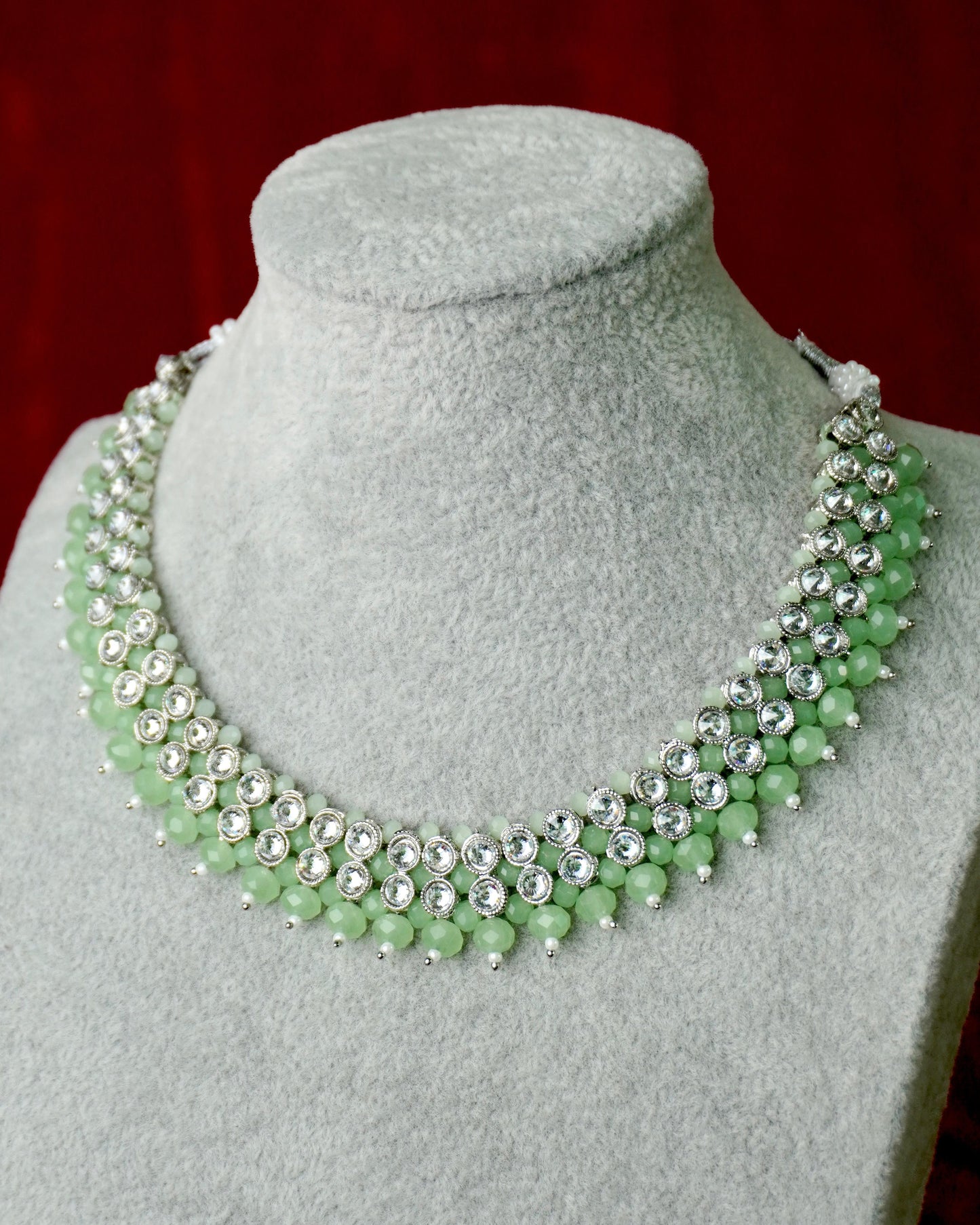 Light Green AD Stone Necklace Set