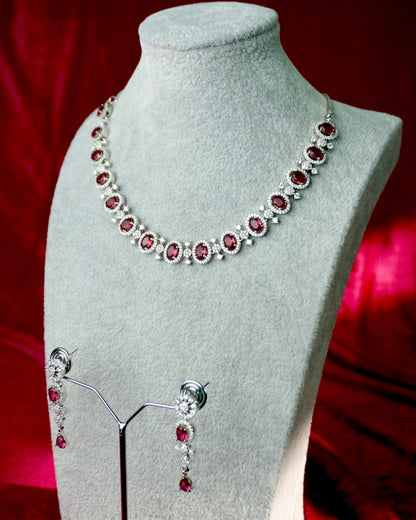 Pink AD Necklace Set D067